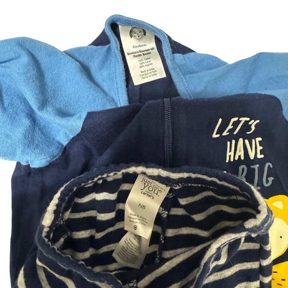 Newborn Footed Sleeper and Matching Footie‎ Pants – Unisex Baby Clothes Lot - Picture 2 of 3